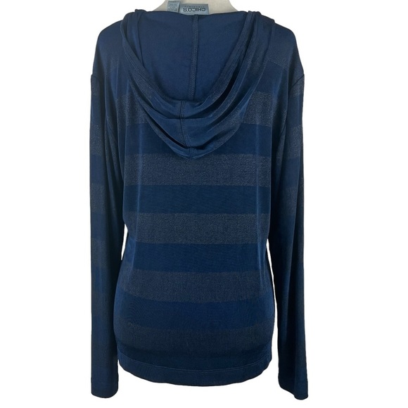 CHICO'S TRAVELERS HOODED PULLOVER V-NECK - Picture 2 of 11